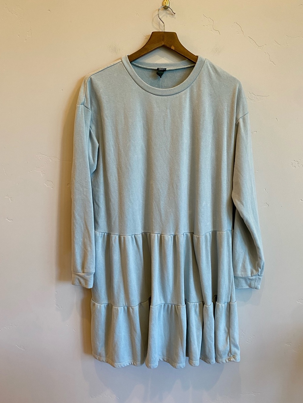 WILD FABLE Target Distressed Baby Blue Cotton Sweatshirt Dress